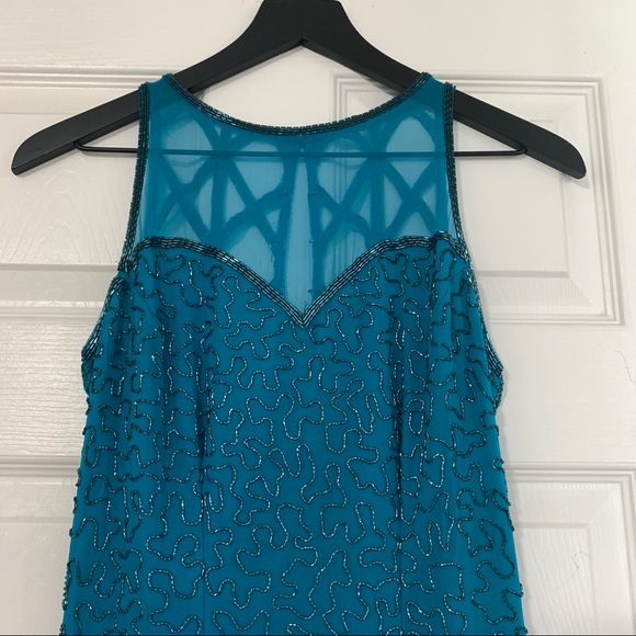 GRACE ORIGINALS Vintage Beaded Silk Gown Blue XS - Picture 2 of 16